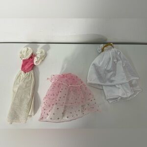 Vintage Barbie Clothing Lot of 3 My First Barbie Princess 1989 Dress Maxi Skirt